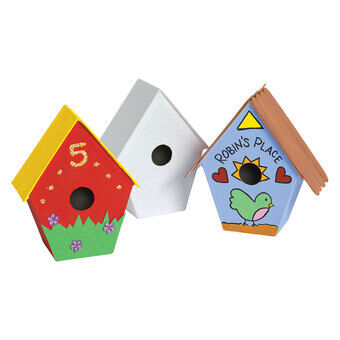 Colorations - Decorate your own Papier-mache Bird House, Set v