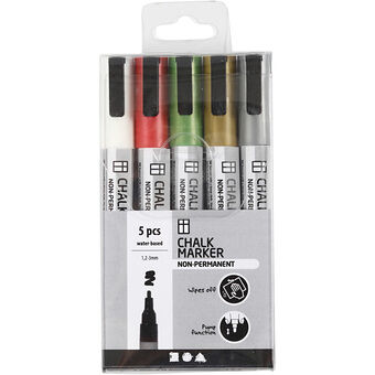 Chalk Markers Metallic Colors, 5pcs