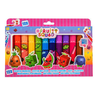 Fruity Squad Markers Super Wide Tip with Fragrance, 12pcs.