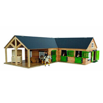 Kids Globe Corner Horse Stable with 3 Boxes and Storage 1:24