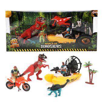 World of Dinosaurs Playset - Boat and Motorbike with Dino\'s