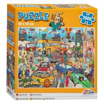 Jigsaw Puzzle Comic Traffic Bustle, 1000pcs.