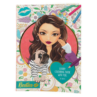 Besties Luxury Coloring Book with Foil A4, 24 Sheets