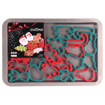 Cookie Cutters with Baking Tray Christmas, 22pcs.