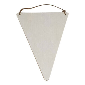Wooden Flag Triangle with Hanger, 19.5x15cm
