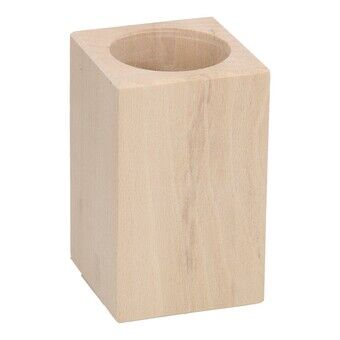 Pen Tray Square with Round Opening Beech Wood