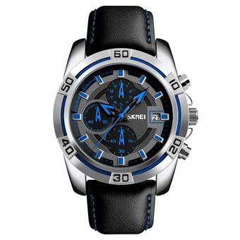 SKMEI 9156 Men Quartz Watch Fashion Sports Calendar Wrist Watch with 3 Small Pointers