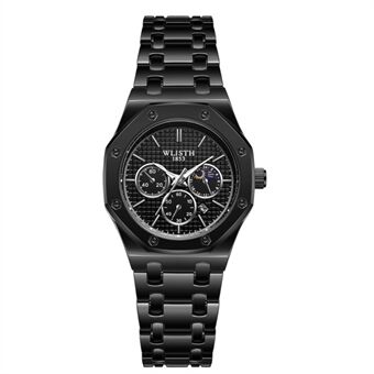 WLISTH 6149 Alloy Strap Business Quartz Watch Luminous Wrist Watch with Calendar