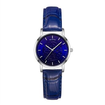 WLISTH S534 Fashion Couple Analog Quartz Watch Leather Strap Luminous Wrist Watch