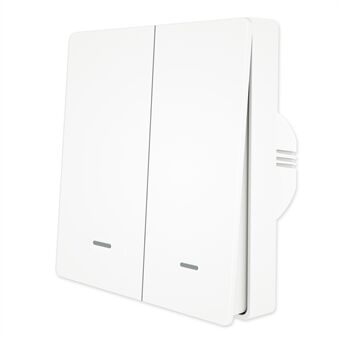 ZigBee Smart Button Wall Lamp Switch Tuya Wireless Control Compatible with Alexa Google Home, 2 Gang / White