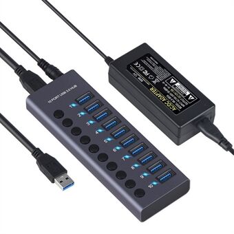 USB 3.0 Charging Station Charger 10-Port Charger Expansion Power Hub Charging Dock with Independent Switch High Current