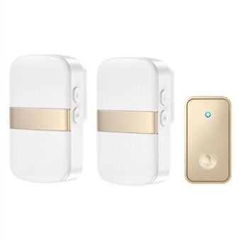 CACAZI FA96 60 Chime Self-powered Wireless Doorbell Smart Home Alarm System, 1 Transmitter+2 Receivers