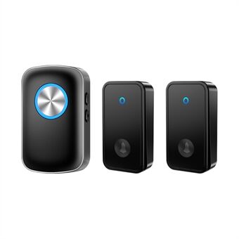 CACAZI FA28 Smart Wireless Doorbell, 2 Transmitter + Receiver Self-Generating Doorbell