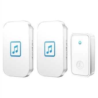 CACAZI FA86 Self-Powered Smart Wireless Doorbell Set with Transmitter + 2 Receiver Doorbell Support 150m Distance