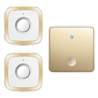 CACAZI FA12 Self-powered Wireless Doorbell 60 Songs Remote Calling Bell (Type 86 Big Button), 1 Transmitter+2 Receivers
