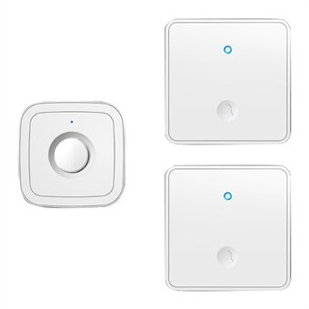 CACAZI FA12 60 Songs 5 Levels Adjustable Wireless Doorbell Calling Bell (Type 86 Big Button), 2 Transmitters+1 Receiver