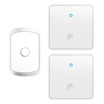 CACAZI FA50 Self-Powered Smart Wireless Doorbell Set 2 Transmitter  /  Receiver Doorbell for Home (86 Large Button)