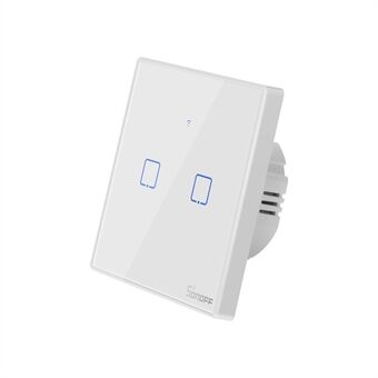 SONOFF T2EU2C-TX 86 WiFi Smart Switch APP RF433 Remote Control for Alexa Google Home EU Plug - 2 Gang