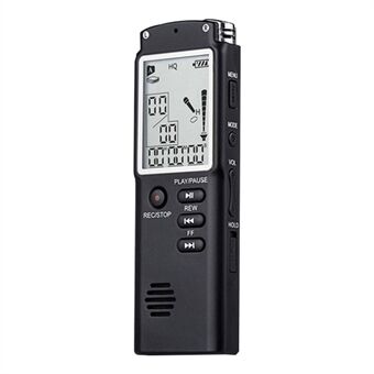 T60 32GB Noise Reduction Digital Voice Activated Voice Recorder MP3 Player 1536Kbps HD Recording Dual Condenser Microphone with WAV MP3 Player Telephone Recording for Meeting Lecture Interview Class - Black