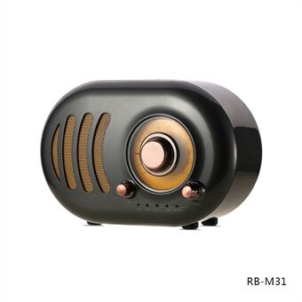 REMAX M31 Wireless Speaker Retro Bluetooth Speaker HiFi Sound 3D Music Outdoor Radio - Black