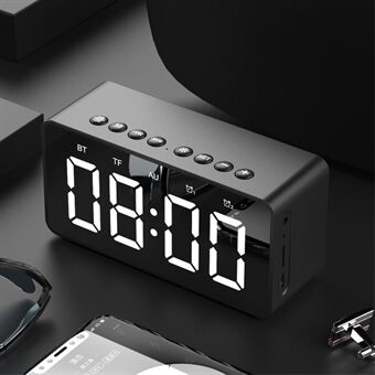 BT506 Portable Bluetooth Speaker Wireless Stereo Speaker Support TF AUX Mirror Alarm Clock for Phone Computer