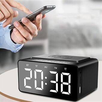 BT508 3 in 1 Wireless Charging LED Alarm Clock Power Bluetooth Speaker