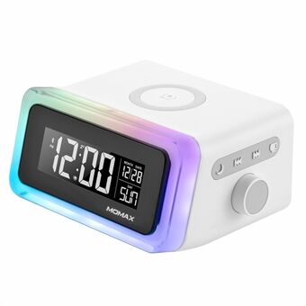MOMAX Q.CLOCK2 Bluetooth Alarm Clock Speaker LED Display with Wireless Charging