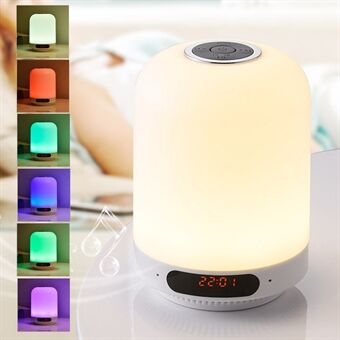 BT-LH2 Dimmable Night Light Bluetooth Speaker Touch Control Bedside Lamp Alarm Clock FM Radio