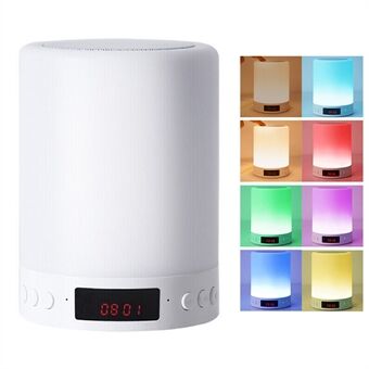 S66 Touch Control Wireless Cylinder Colorful Night Light Bluetooth Speaker Alarm Clock Desk Decoration