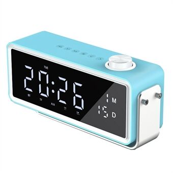 K5 Rechargeable Bluetooth Speaker Music Loudspeaker with LED Digital Alarm Clock Support TF Card / FM Radio (CE Certificated)