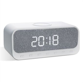 CYBORIS Bluetooth Speaker 15W Wireless Charger with LED Clock Alarm Function FM Radio Subwoofer