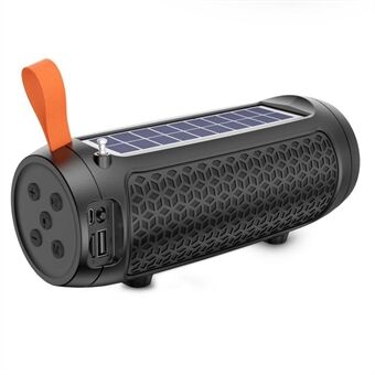 DV-215 Portable Outdoor Solar Rechargeable Bluetooth Speaker LED Flashlight FM Radio Wireless Music Subwoofer Support TF / U-disk