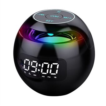 G-90S Portable Wireless Bluetooth Speaker Ball Shape Alarm Clock FM Radio Smart Subwoofer (English / Sensing Version)