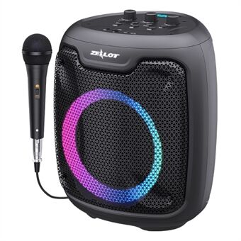 ZEALOT P8 Portable Bluetooth Speaker with Microphone RGB LED Light Wireless Speaker Crystal Clear Sound Waterproof Speaker