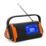4000mAh Emergency Weather Radio AM/FM/WB Flashlight Portable Power Bank Solar Charging with LCD Display