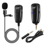 U12G UHF Wireless Lavalier Microphone Lapel 50m HD Sound Interview Voice Recording Mic with Transmitter Receiver