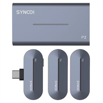 SYNCO P2T For Type-C Device Studio Wireless Microphone System, 2 Transmitters + 1 Receiver