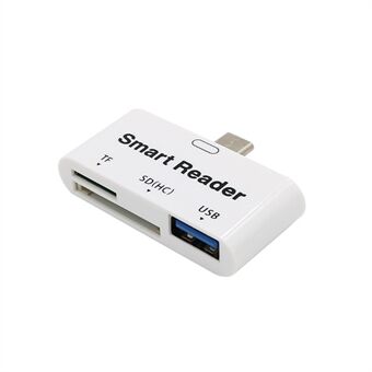 T532 3 in 1 Type-C Port USB3.0 SD TF Extender Card Reader Adapter Supports OTG Function for Phone
