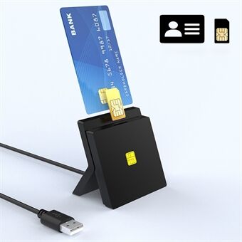 ROCKETEK CR319 USB 2.0 SIM Smart Card Reader Bank Card CAC ID SIM Card Reader Adapter for Windows Mac PC