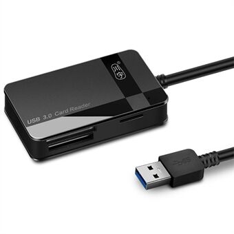 KAWAU C368 80cm Portable Card Reader USB3.0 to CF / TF / SD / MS Multi-Port Card Reader Support 5Gbps Transmission for Laptops (Single Drive Letter)