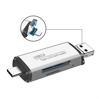 3 in 1 USB 3.0/Type-C/Micro USB TF Memory Card Reader OTG Adapter for Smartphone Laptop Computer