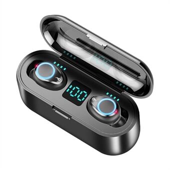 F9 TWS Bluetooth 5.0 Earphones Wireless Headphones HiFi Stereo Earbuds with LED Digital Display