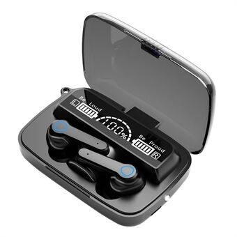 M19 TWS Bluetooth 5.1 Sport Headset Touch Siri Digital Display Wireless Stereo Earphones Earbuds - Electroplated Silver