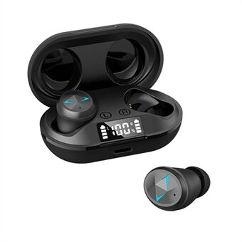 C6 TWS Wireless Bluetooth 5.0 Sports Earphone Earbuds Digital Display Waterproof Noise Cancelling Music Calling Headset - Black