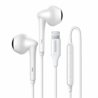 UGREEN 80649 HiTune Lightning Earbuds Wired Headset In-Ear Headphones with Mic and Volume Control Compatible with iPhone 13 Pro Max 12/11/SE/XR/XS/X/iPod/iPad Air Mini (MFi Certified)