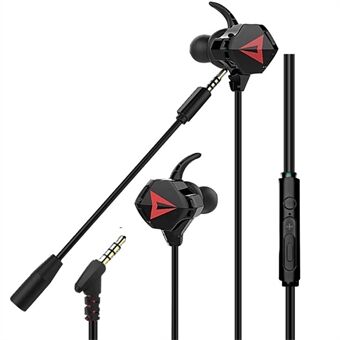 G5 3.5mm Wired In-ear Gaming Headphone Mobile PC Gamer Earphone with Ear Hooks
