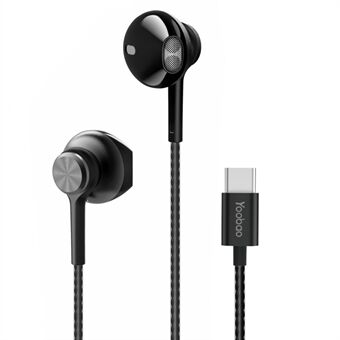 YOOBAO YBL-8 Type-C Aluminum Alloy Plug Wired Headphones Stereo Semi-in-ear Earphones