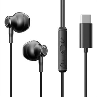 JOYROOM EC07 Type-C Wired Semi-in-ear Earphone TPE+ABS+Metal Wire Control Phone Music Headset