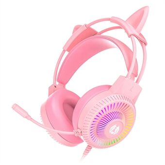 BATXELLENT H82 Cat Ears Design Wired Headphone RGB Light Gaming Headset with Noise Cancelling Mic