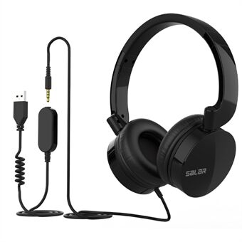 SALAR H93 Business Operator Voice Headset Mobile Phone Computer Game Wired Headphone with Detachable Microphone